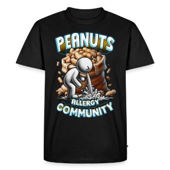Allergie aux arachides Communauté des allergies aux arachides - T-shirt Premium bio Homme - noir - Devant - Nico (187cm)
