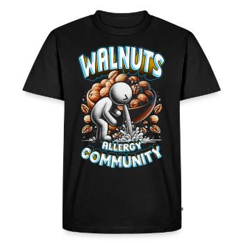 Walnut Allergy Walnuts Allergy Community - Men's Premium Organic T-Shirt - black - Front - Nico (187cm)