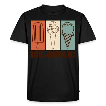 Crème glacée d’été - T-shirt Premium bio Homme - noir - Devant - Nico (187cm)