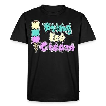 Coupe de crème glacée Crème glacée - T-shirt Premium bio Homme - noir - Devant - Nico (187cm)