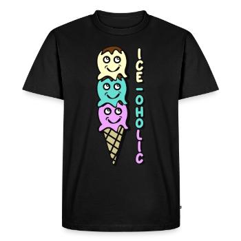 Ice Cream - Men's Premium Organic T-Shirt - black - Front - Nico (187cm)