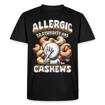 Allergie aux noix de cajou allergiques à la stupidité et aux noix de cajou - T-shirt Premium bio Homme - noir - Devant - Nico (187cm)
