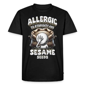 Capsule Fruit Allergy Allergic To Sesame Seeds - Men's Premium Organic T-Shirt - black - Front - Nico (187cm)