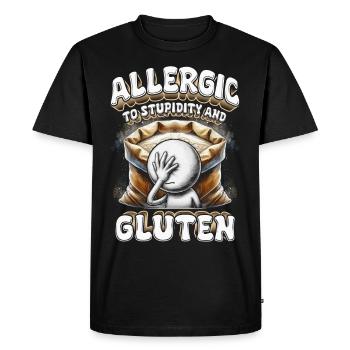 Allergie au gluten Intolérance au gluten - T-shirt Premium bio Homme - noir - Devant - Nico (187cm)