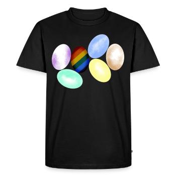 LGBT Chicken Eggs Lesbian Rainbow Flag - Men's Premium Organic T-Shirt - black - Front - Nico (187cm)