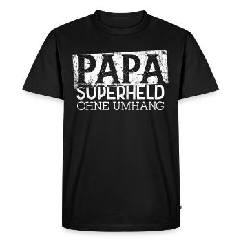 Papa super-héros Perfect Style Fête des pères - T-shirt Premium bio Homme - noir - Devant - Nico (187cm)