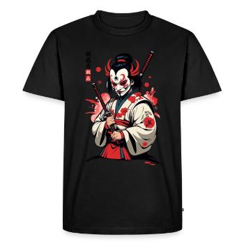 Oni Demons Mask Samurai Japanese Demon Culture - Men's Premium Organic T-Shirt - black - Front - Nico (187cm)