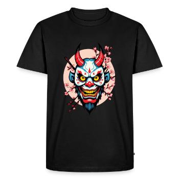 Oni Demon Mask Samurai Japanese Spirit - Men's Premium Organic T-Shirt - black - Front - Nico (187cm)