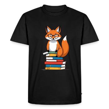 Cute Book Lover Funny Books Design - Men's Premium Organic T-Shirt - black - Front - Nico (187cm)