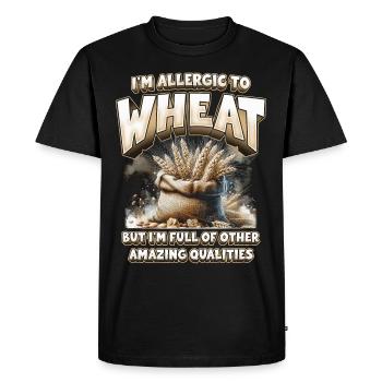 Allergie au blé - T-shirt Premium bio Homme - noir - Devant - Nico (187cm)