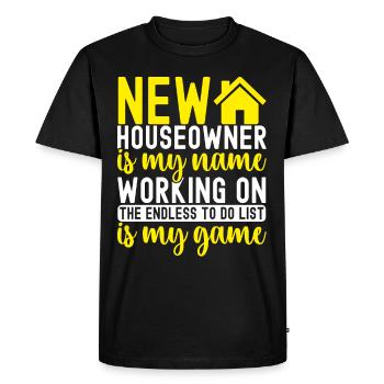 Homeowners Housewarming Party - Men's Premium Organic T-Shirt - black - Front - Nico (187cm)