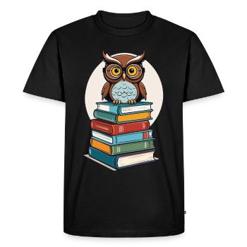 Livres hibou hibou amant mignon livre illustration - T-shirt Premium bio Homme - noir - Devant - Nico (187cm)