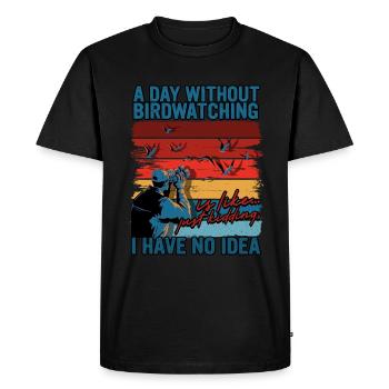 Bird watching ornithologist - Men's Premium Organic T-Shirt - black - Front - Nico (187cm)