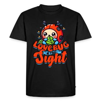 Coccinelle Entomologie Lovebug au premier regard - T-shirt Premium bio Homme - noir - Devant - Nico (187cm)