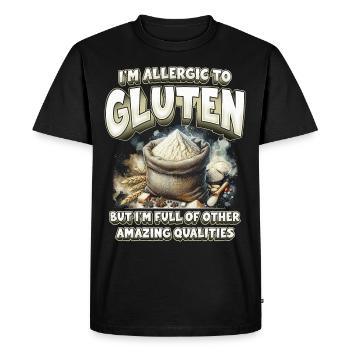 Allergie au gluten Intolérance au gluten - T-shirt Premium bio Homme - noir - Devant - Nico (187cm)