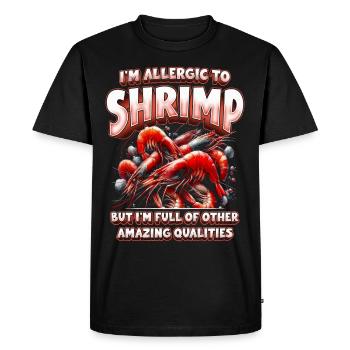 Allergie aux crevettes - T-shirt Premium bio Homme - noir - Devant - Nico (187cm)
