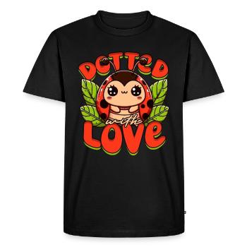 Coccinelle Entomologiste parsemée d’amour - T-shirt Premium bio Homme - noir - Devant - Nico (187cm)