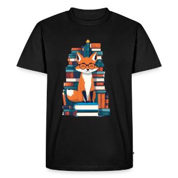 Mignon Amoureux des Livres Drôle Rat de Bibliothèque - T-shirt Premium bio Homme - noir - Devant - Nico (187cm)