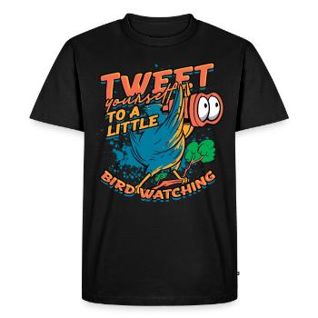 Bird watching ornithologist - Men's Premium Organic T-Shirt - black - Front - Nico (187cm)
