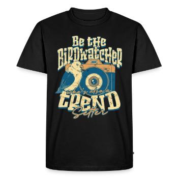 Bird watching ornithologist - Men's Premium Organic T-Shirt - black - Front - Nico (187cm)