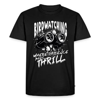 Bird watching ornithologist - Men's Premium Organic T-Shirt - black - Front - Nico (187cm)