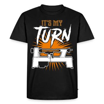 Lathe Woodturning Workshop Wood Turner - Men's Premium Organic T-Shirt - black - Front - Nico (187cm)