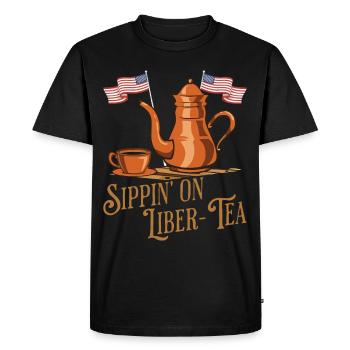 Siroter du thé Liber-tea Independence Day Fun - T-shirt Premium bio Homme - noir - Devant - Nico (187cm)