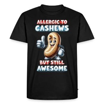 Allergie aux noix de cajou - T-shirt Premium bio Homme - noir - Devant - Nico (187cm)