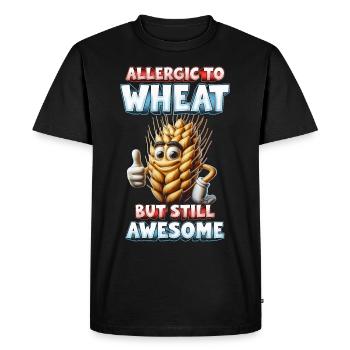 Allergie au blé Allerigic au blé - T-shirt Premium bio Homme - noir - Devant - Nico (187cm)