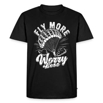 Parapente Parapente Glider Voler plus S’inquiéter moins - T-shirt Premium bio Homme - noir - Devant - Nico (187cm)