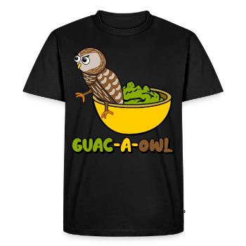 Guacamole Hibou Tortilla Chips Avocat - T-shirt Premium bio Homme - noir - Devant - Nico (187cm)