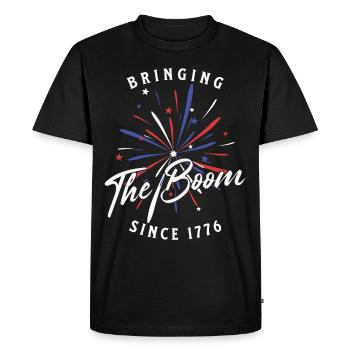 Brings the boom since 1776 retro vintage design - Men's Premium Organic T-Shirt - black - Front - Nico (187cm)