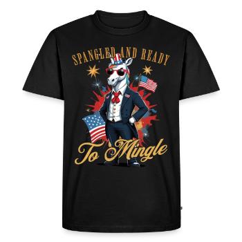 Licorne pailletée prête à mélanger 4 juillet Fun - T-shirt Premium bio Homme - noir - Devant - Nico (187cm)