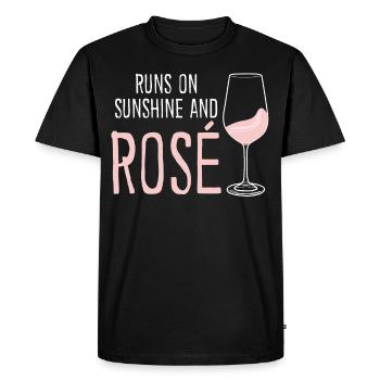 Vino Rosé Red Wine Glasses - Men's Premium Organic T-Shirt - black - Front - Nico (187cm)