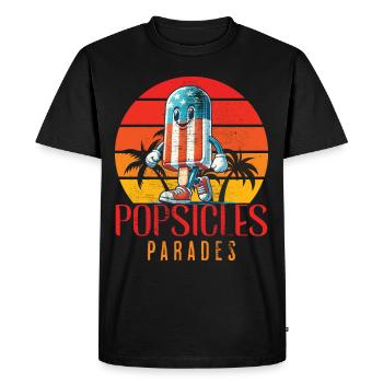 Popsicle Parades Retro Vintage Design 4th of July - Men's Premium Organic T-Shirt - black - Front - Nico (187cm)