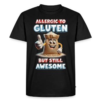 Allergie au gluten Intolérance au gluten - T-shirt Premium bio Homme - noir - Devant - Nico (187cm)