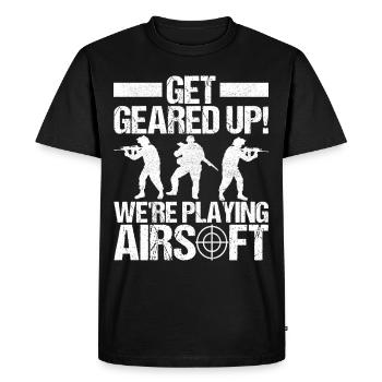 Pistolet Airsoft Airsoft Hobby - T-shirt Premium bio Homme - noir - Devant - Nico (187cm)