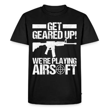 Pistolet Airsoft Airsoft Hobby - T-shirt Premium bio Homme - noir - Devant - Nico (187cm)