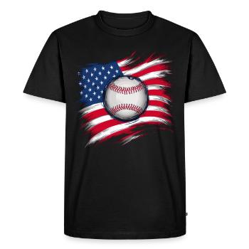Baseball Hommes Femmes Enfants Joueur Lanceur Softball - T-shirt Premium bio Homme - noir - Devant - Nico (187cm)