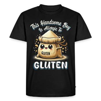 Allergie au gluten Intolérance au gluten - T-shirt Premium bio Homme - noir - Devant - Nico (187cm)