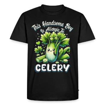 Allergie au céleri Allergique au céleri - T-shirt Premium bio Homme - noir - Devant - Nico (187cm)
