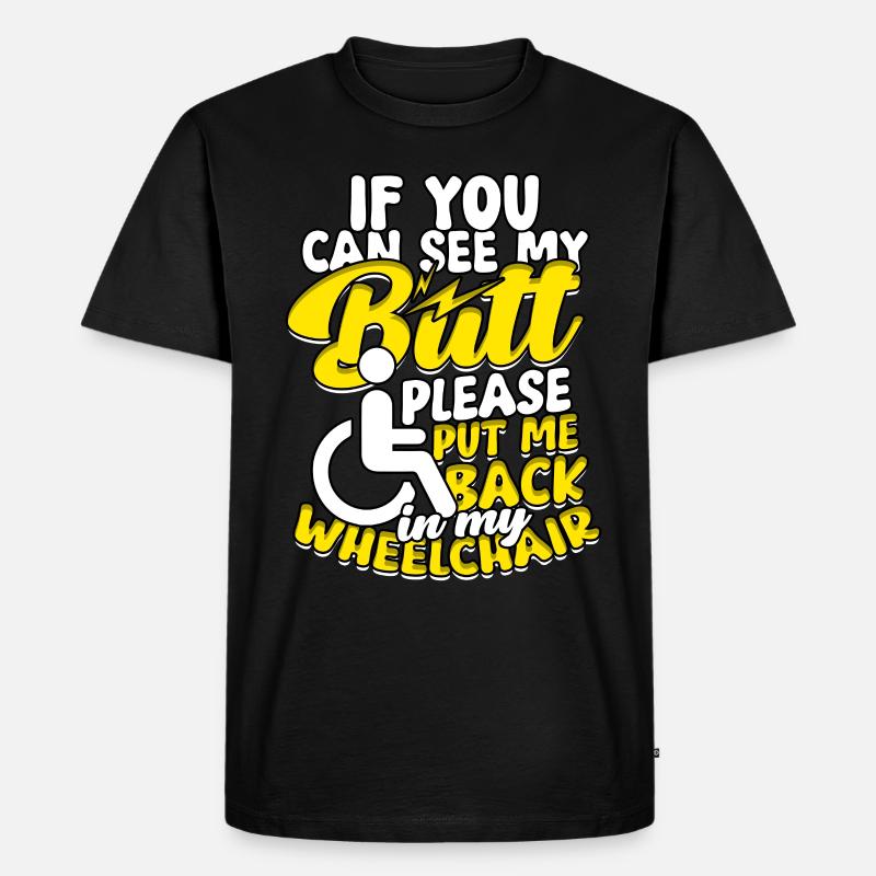 Rollstuhlfahrer Rollifahrer - Männer Premium Bio T-Shirt - Schwarz