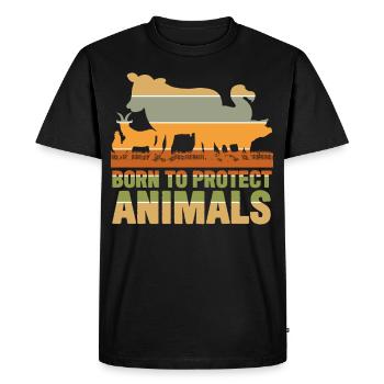 Droits des animaux Vegan Rétro Sauver les animaux - T-shirt Premium bio Homme - noir - Devant - Nico (187cm)