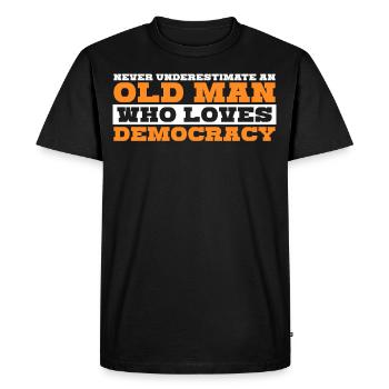 Démocratique, Démocrate, Élections, Démocratie - T-shirt Premium bio Homme - noir - Devant - Nico (187cm)