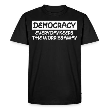 Democracy Democratic Elections Joke - Männer Premium Bio T-Shirt - Schwarz - Vorne - Nico (187cm)
