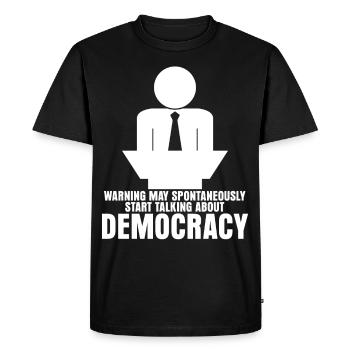 Democracy Joke Democratic Elections - Men's Premium Organic T-Shirt - black - Front - Nico (187cm)