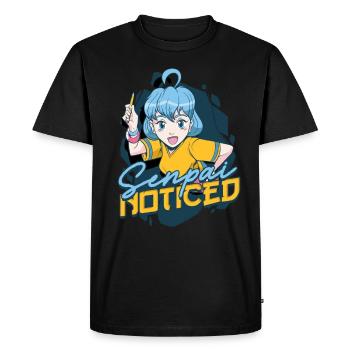 Anime Senpai remarqué - T-shirt Premium bio Homme - noir - Devant - Nico (187cm)