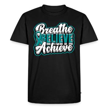 Detoxification Addicted Belive Achieve - Men's Premium Organic T-Shirt - black - Front - Nico (187cm)