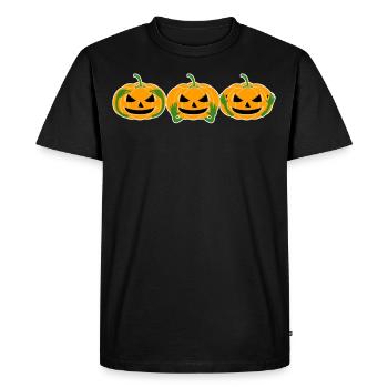 Pumpkin Three Monkeys 3 Pumpkins - Men's Premium Organic T-Shirt - black - Front - Nico (187cm)