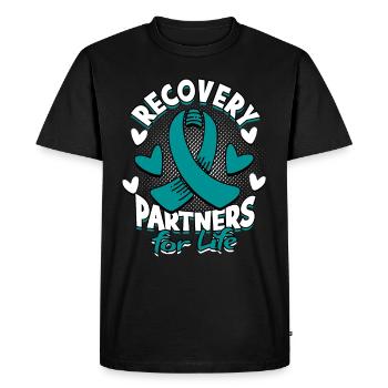 Withdrawal Addictive Recovery Partners For Life - Men's Premium Organic T-Shirt - black - Front - Nico (187cm)